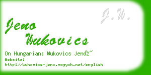 jeno wukovics business card